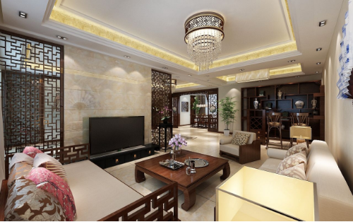 【115平米简装】让人眼前一亮的中式客厅装修！