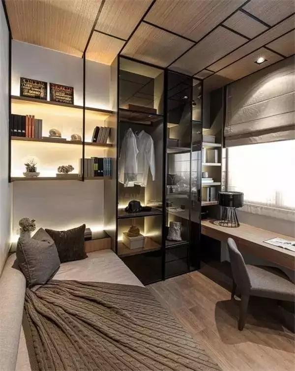 【天津塞纳春天装饰】书房卧室一体化这样设计，又美又时尚