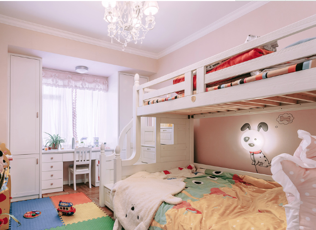 【116㎡欧式田园风格装修案例】儿童房装修设计五大原则，给孩子一个安全舒适的成长空间